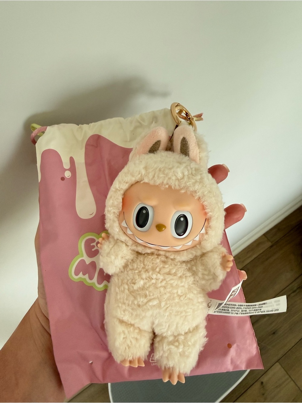 Labubu Keychain in Pop Mart dust bag